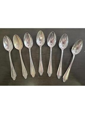 Oneida Community Plate Silverplate Flatware 7 Small Teaspoons 5" - 1921